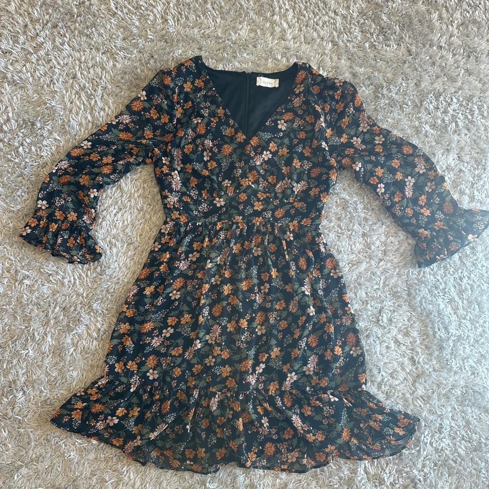 Altar'd State Black Floral Dress